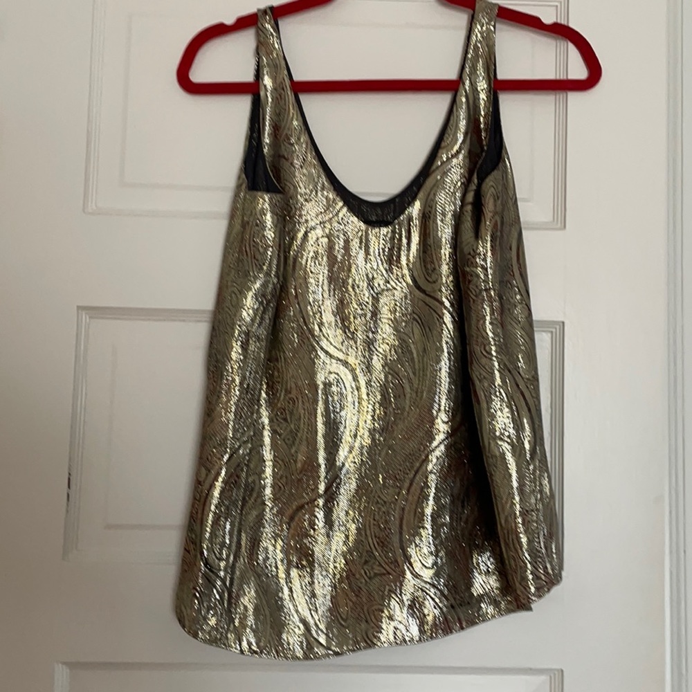 J. crew metallic tank top in size 2.